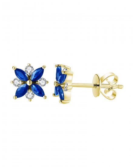 SAPPHIRE DIAMOND STUDS (TE889)